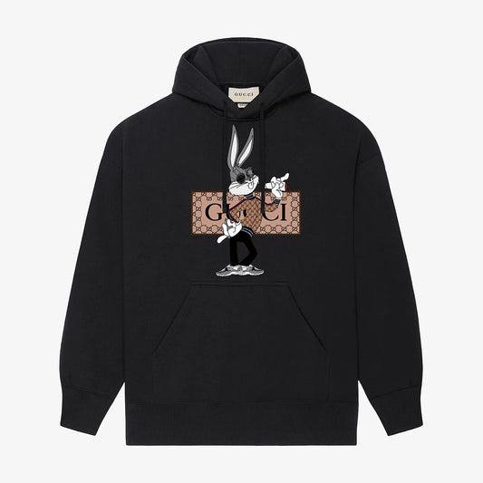 Sweat à capuche imprimé lapin