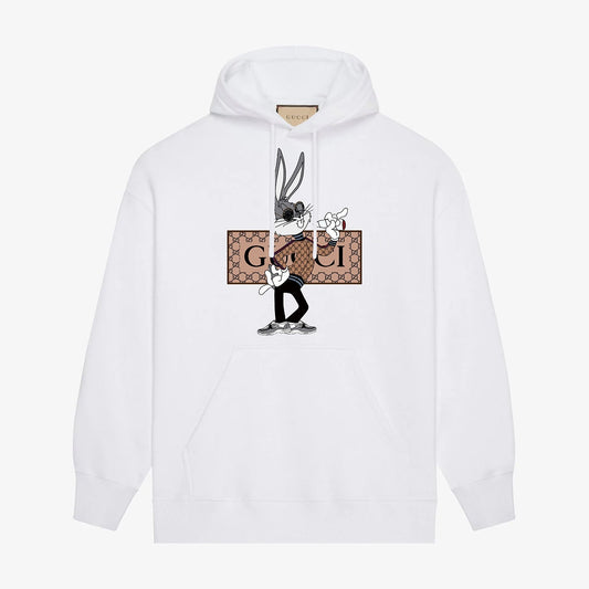 Sweat à capuche imprimé lapin