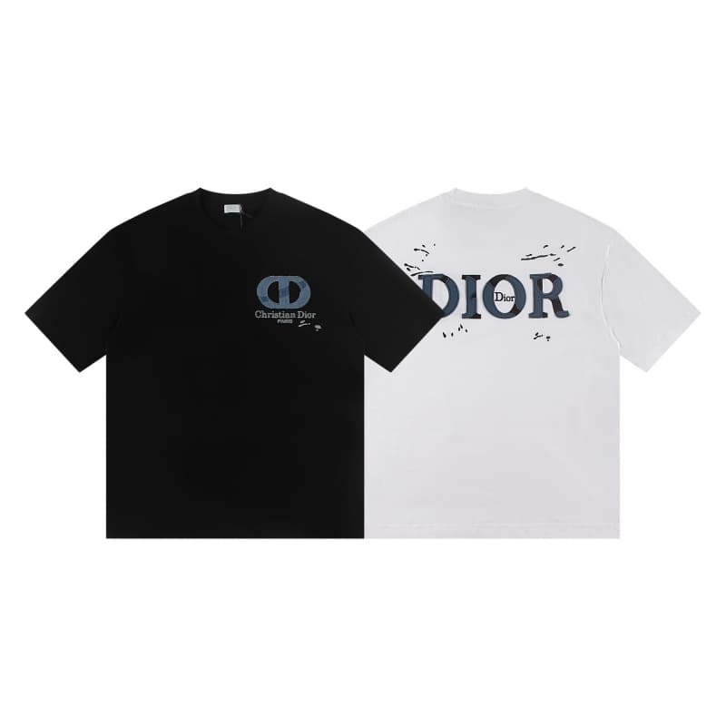 Embroidered Denim Patch T-Shirt