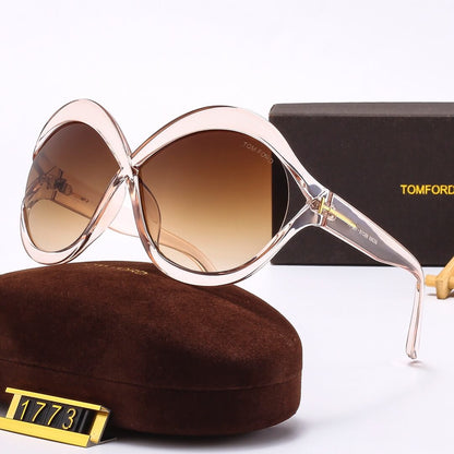 Gafas de sol curvas de montura redonda extragrande de moda