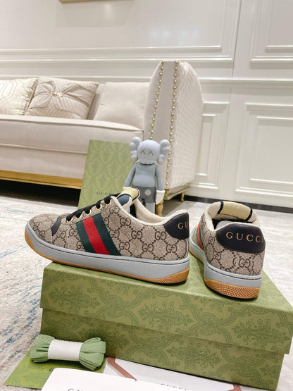 Metallic Double-G Gray Sneakers