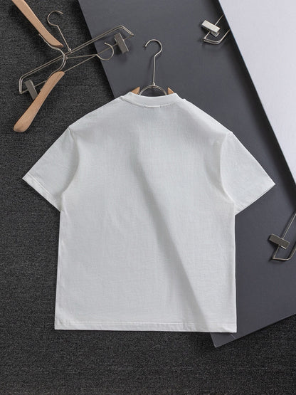 Camiseta con bordado de letras florales