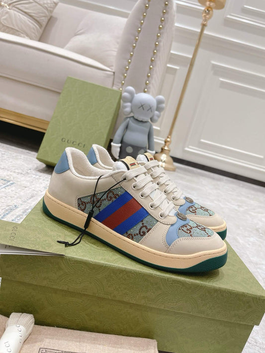Metallic Double-G Blue Sneakers