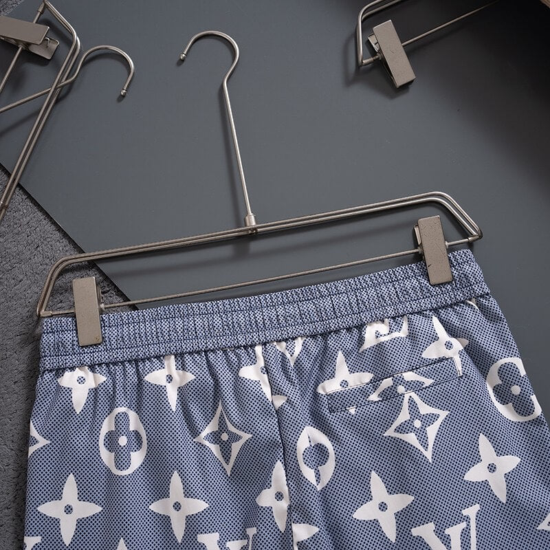 Blue Full Print Beach Shorts
