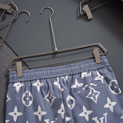 Blue Full Print Beach Shorts