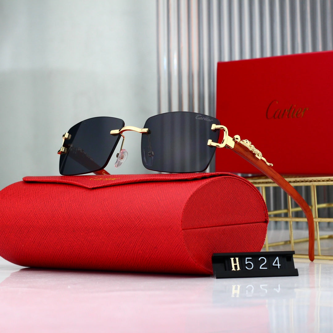 Gafas de sol vintage sin marco con estampado de leopardo