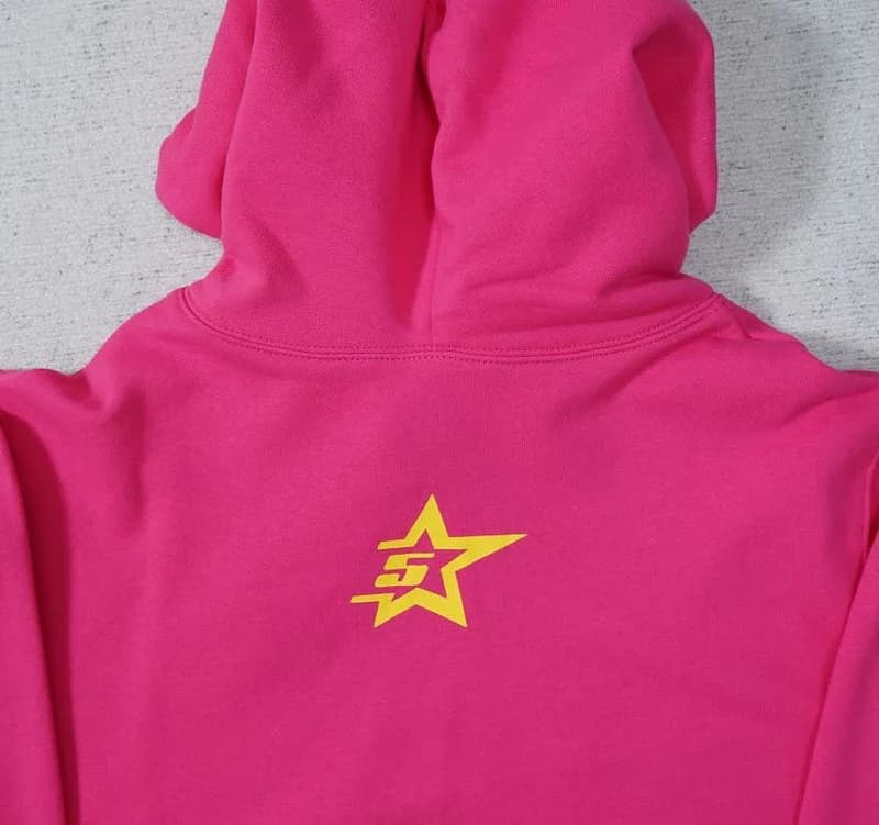 Sudadera con capucha clásica web negra y rosa