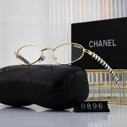 Gafas de sol vintage en forma de huevo con diamantes de imitación en forma de corazón
