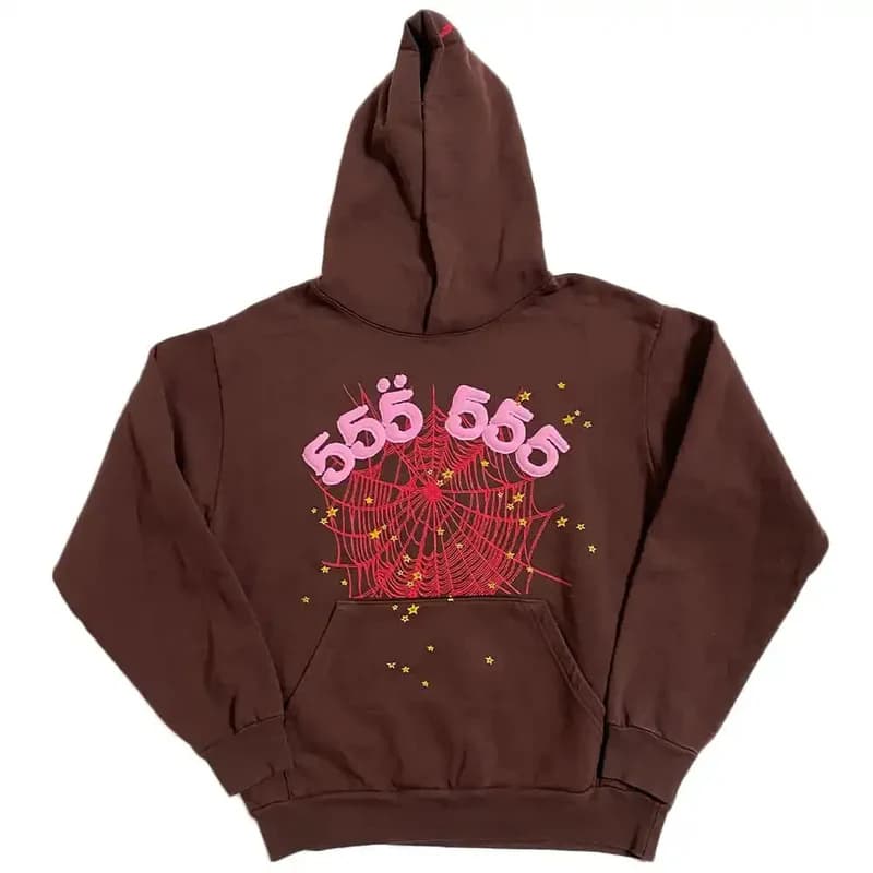Sudadera con capucha clásica marrón con número