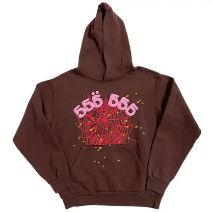 Sudadera con capucha clásica marrón con número