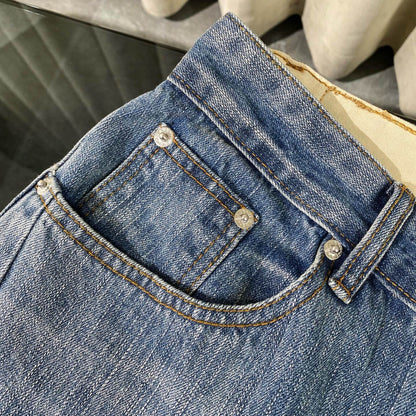 Red Embroidered Jeans