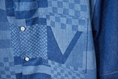 Mosaic Plaid Denim Shirt