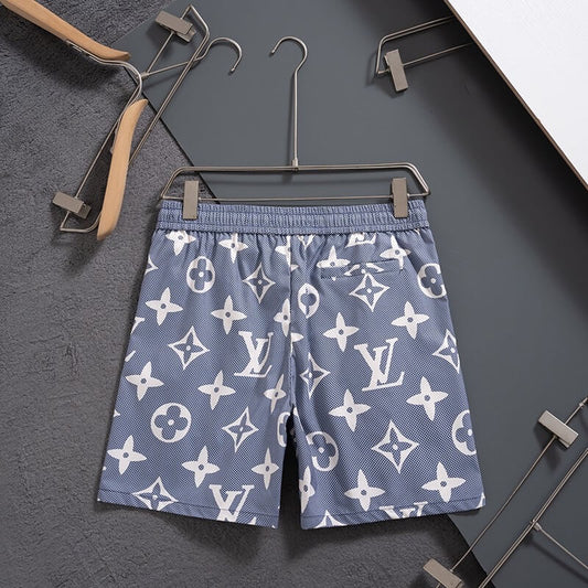 Blue Full Print Beach Shorts