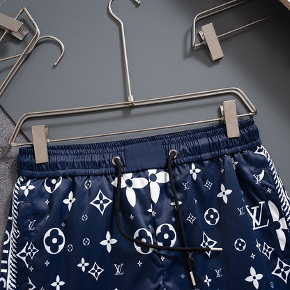 Deep Blue Full Print Beach Shorts
