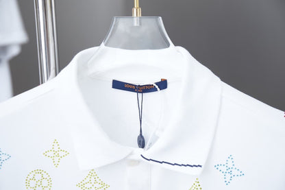 2025 New All-over Crystal Rhinestone Polo Shirt