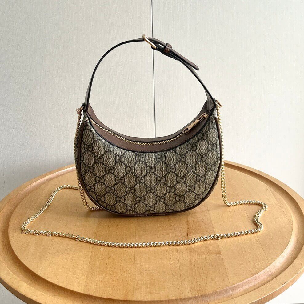 Bolso de hombro vintage de mano en forma de media luna
