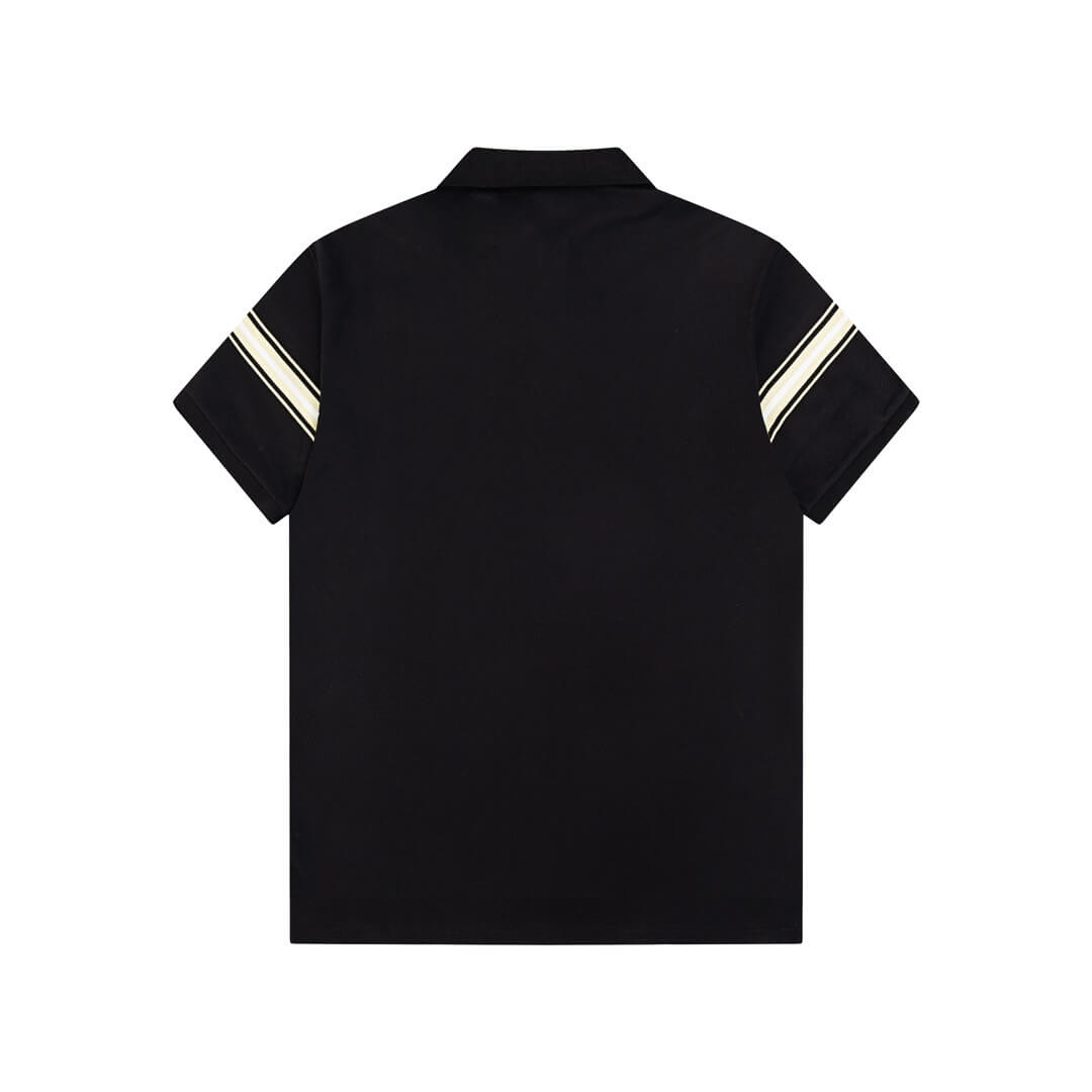 Camiseta polo con bordado de caballo de guerra a rayas