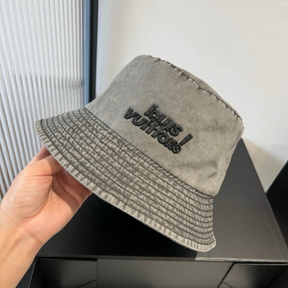 Sombrero de pescador con estampado 3D de letras de estilo minimalista