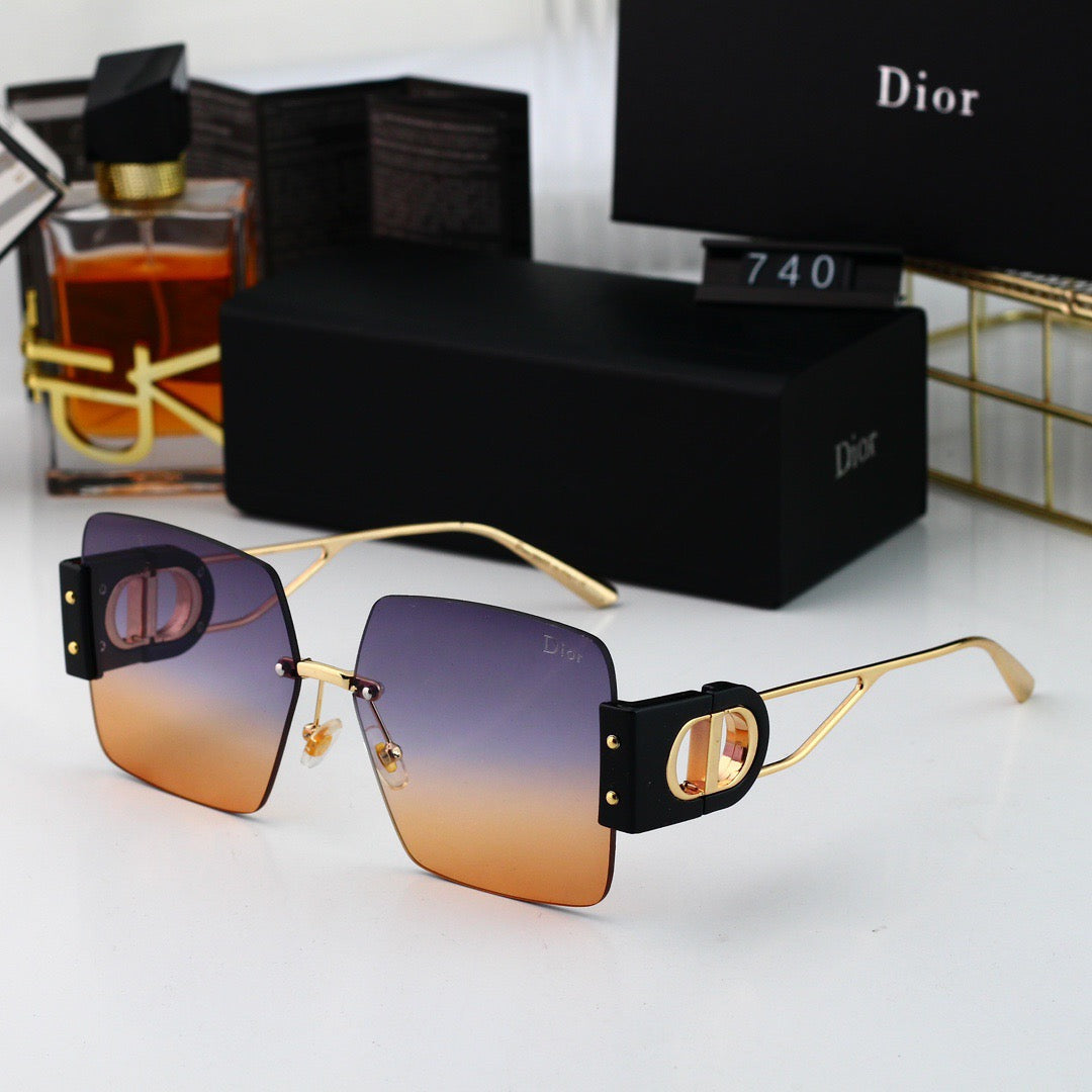 Gafas de sol de patchwork sin marco de moda