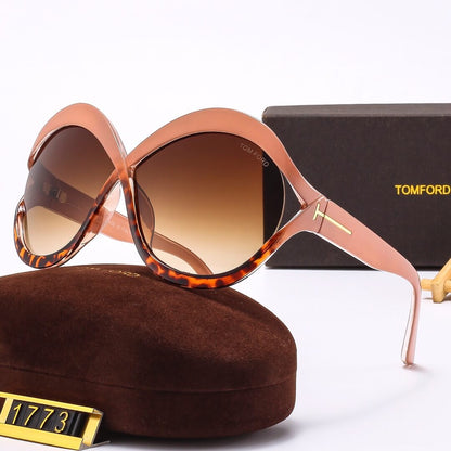 Gafas de sol curvas de montura redonda extragrande de moda