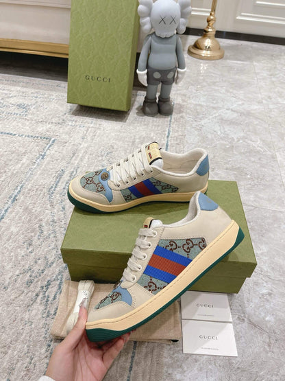 Metallic Double-G Blue Sneakers