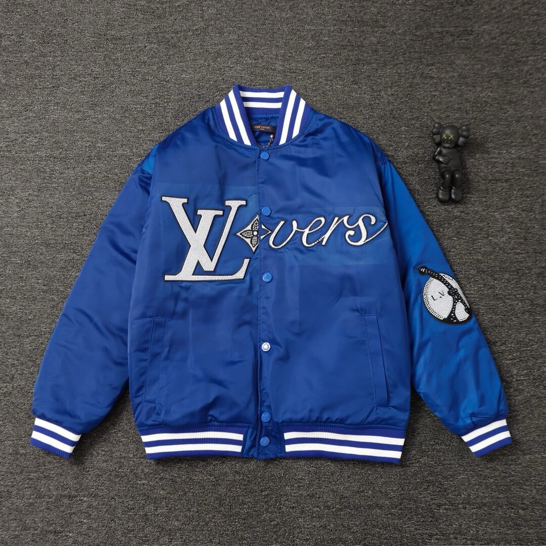 Veste de baseball bleue à strass
