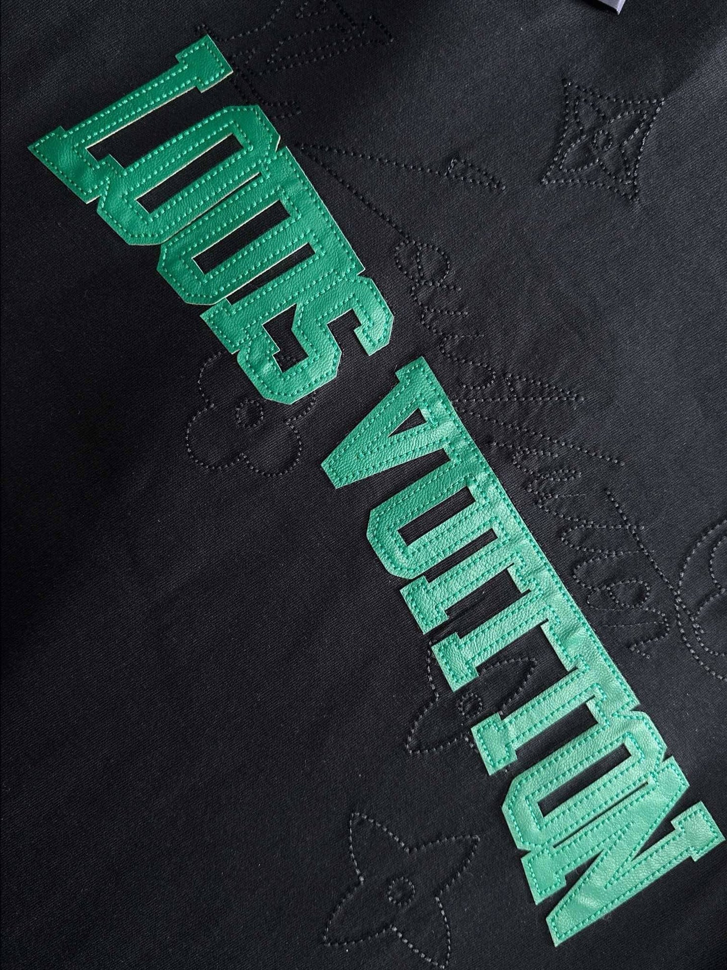 Green Embroidered Letter T-Shirt