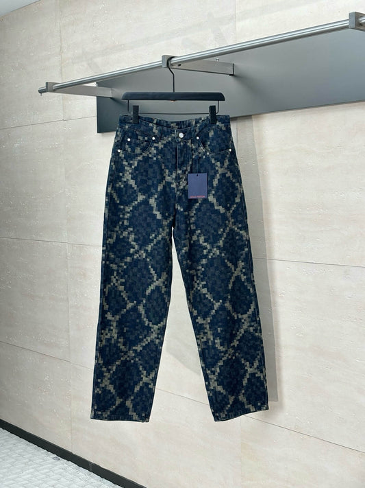 Snakeskin Print Denim Jeans