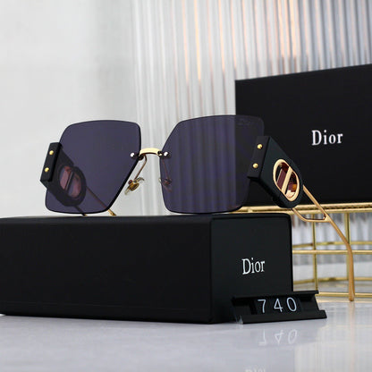 Gafas de sol de patchwork sin marco de moda