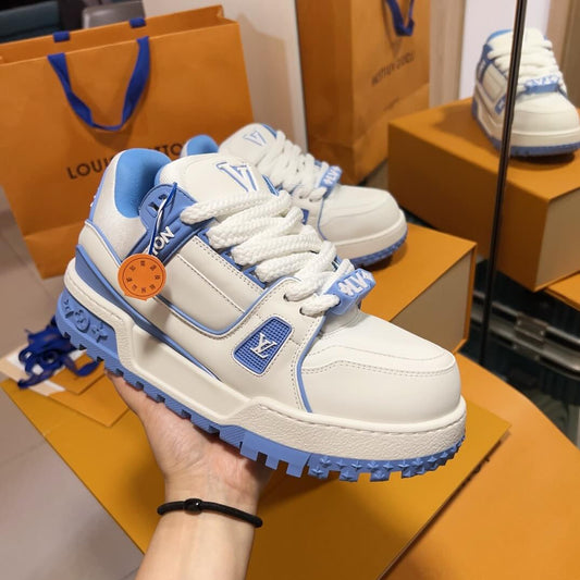 Trendy Blue and White Sneakers