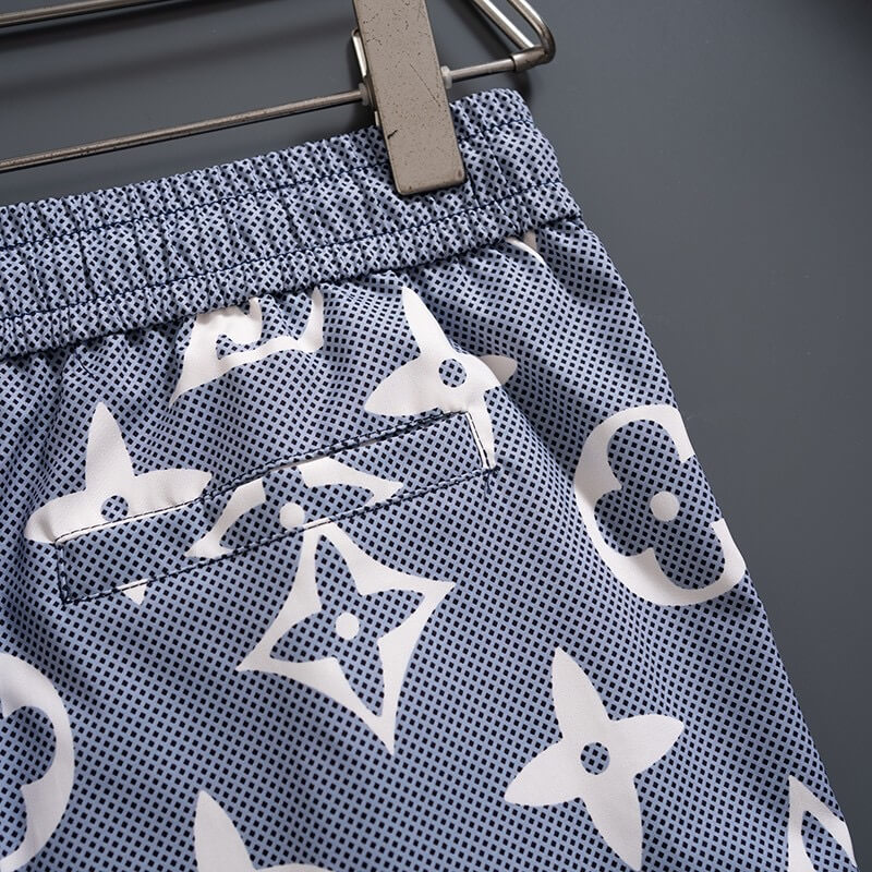 Blue Full Print Beach Shorts
