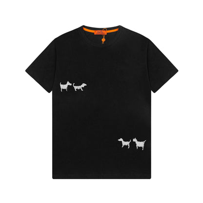 Camiseta con bordado de perro