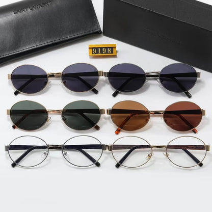 Gafas de sol clásicas y elegantes con montura redonda
