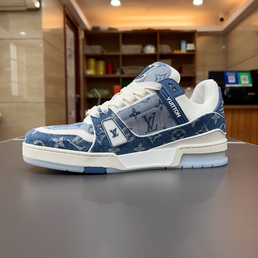 New Blue All-Over Print Sneakers