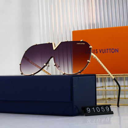 Gafas de sol modernas con montura metálica en forma de V
