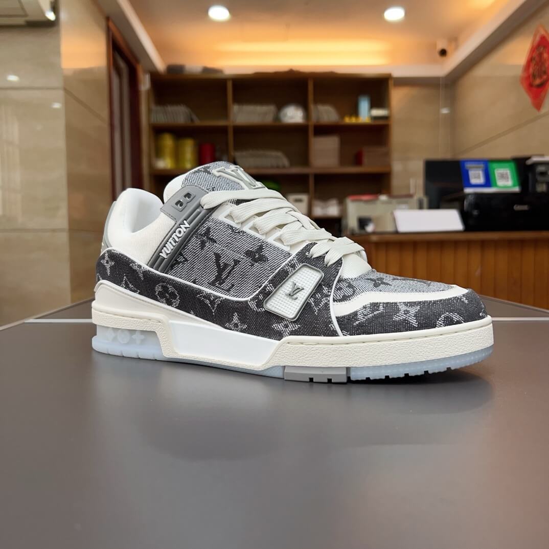 Grey All-Over Print Sneakers