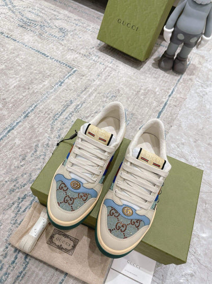 Metallic Double-G Blue Sneakers