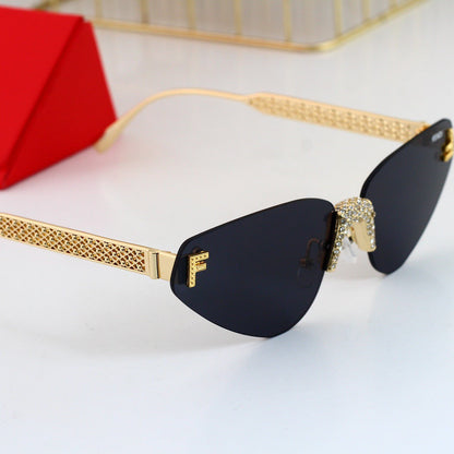 Gafas de sol con efecto ojo de gato y diamantes de imitación
