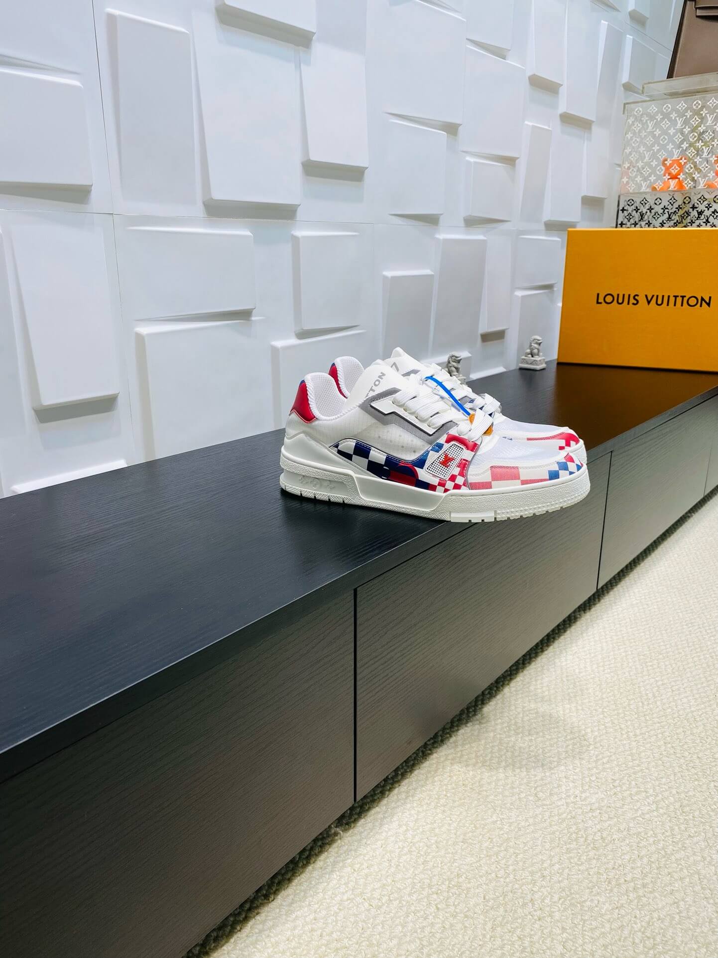 Red and Blue Plaid Sneakers
