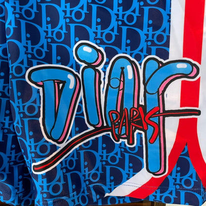Blue All-Over Print Swim Trunks