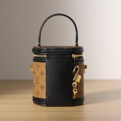 Bolso de cubo de cuero de estilo británico de moda