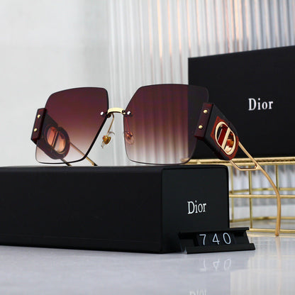 Gafas de sol de patchwork sin marco de moda