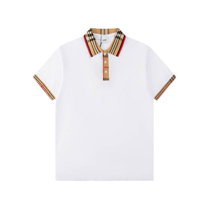 Camiseta polo clásica con cuello a cuadros