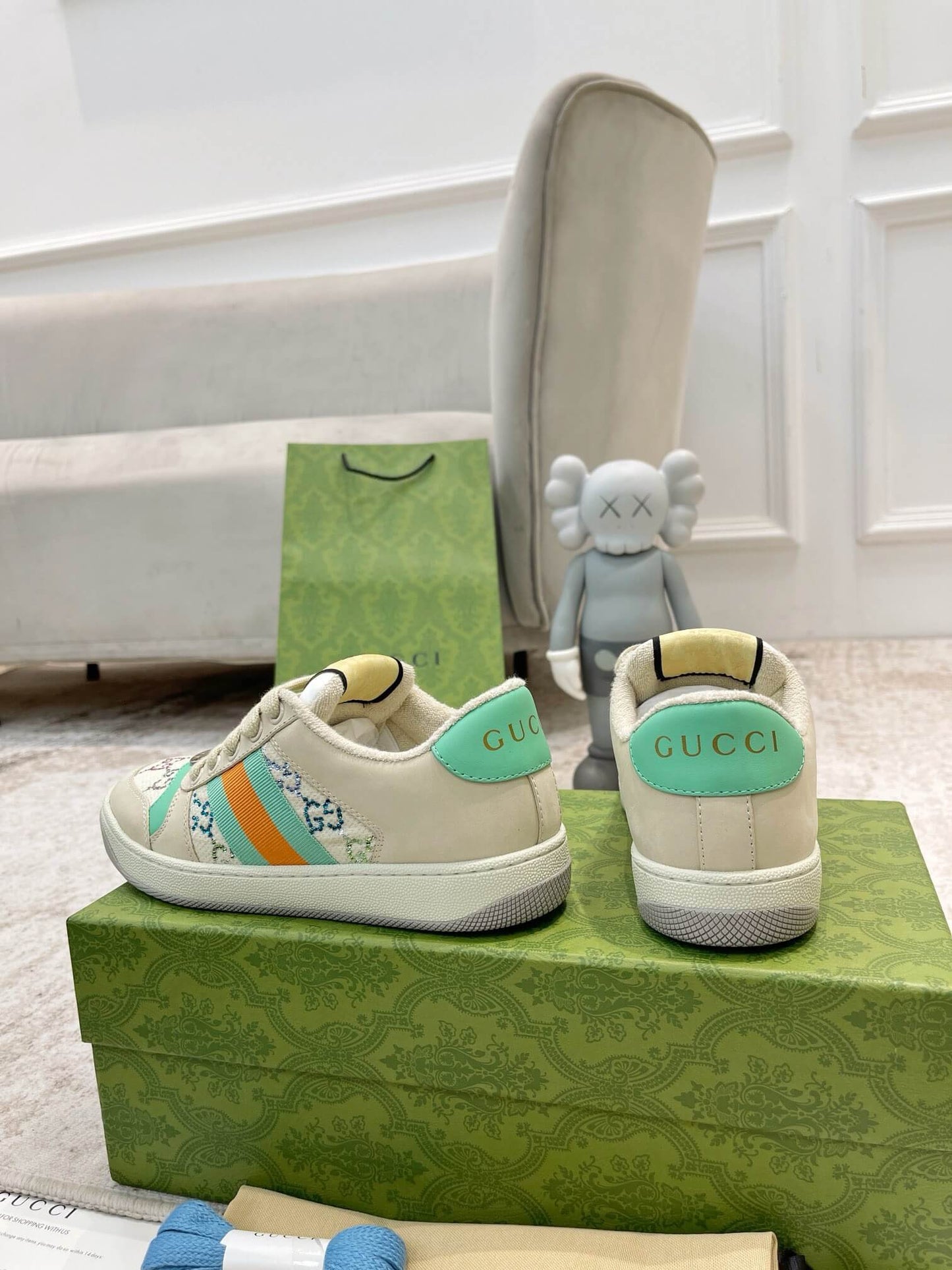 Double-G with Orange Stripes Sneakers