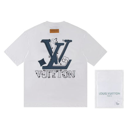 Camiseta con parche de mezclilla bordado 2025