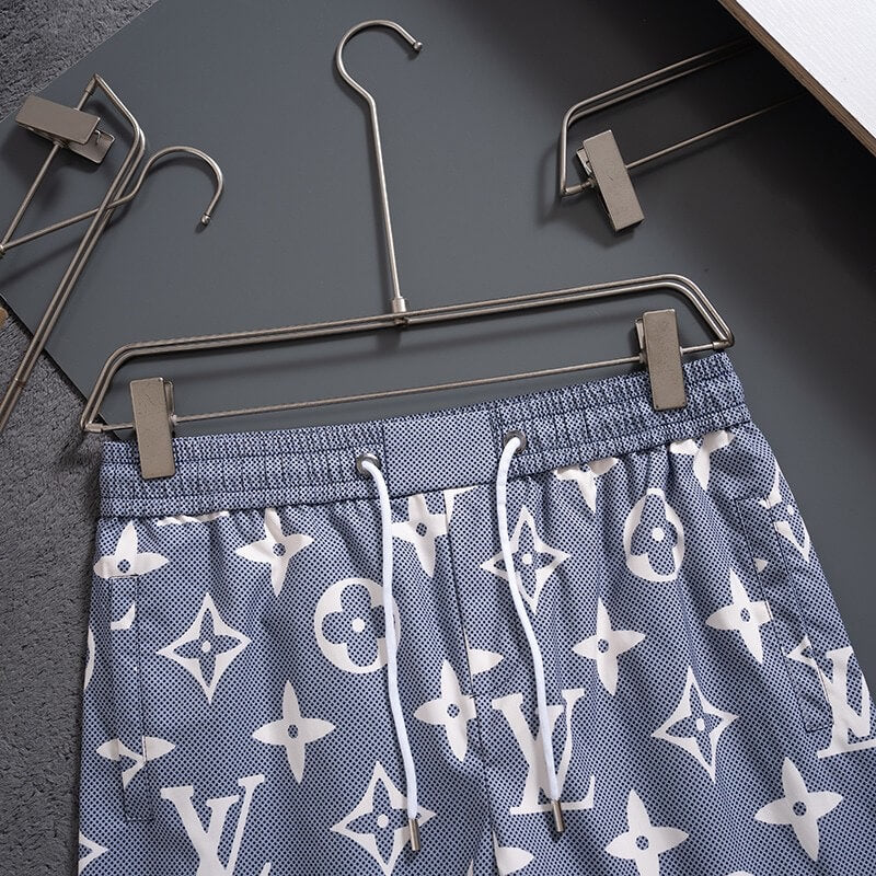 Blue Full Print Beach Shorts
