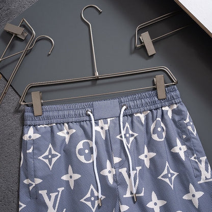 Blue Full Print Beach Shorts