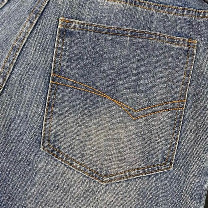 Red Embroidered Jeans