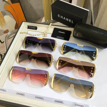 Gafas de sol de una pieza sin marco con diseño degradado