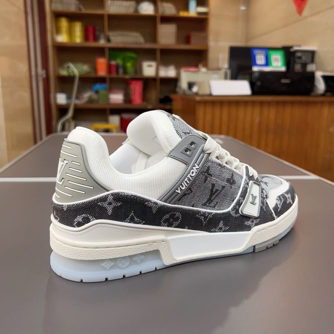 Grey All-Over Print Sneakers